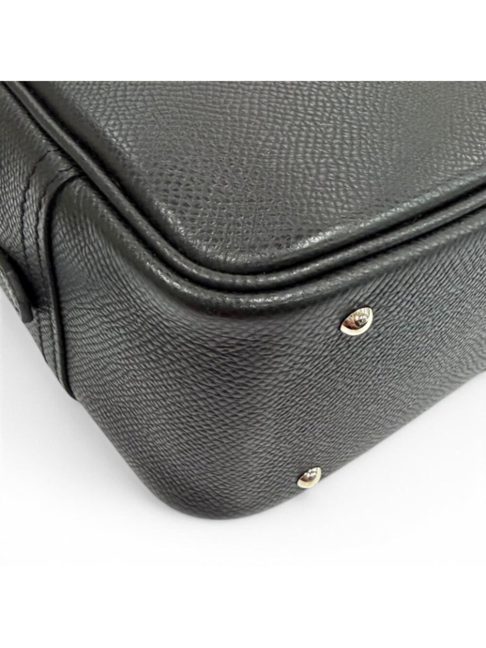 Hermes Plume Mini 20 Black Veau Epsom Silver Logo Zip Handbag - Picture 6 of 11